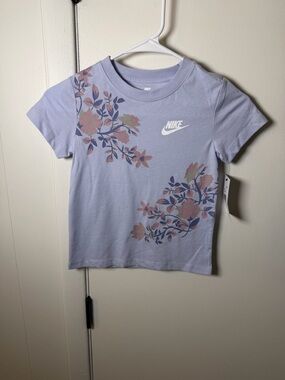 Nike Lavender Tee with Pink & Blue Floral Print
